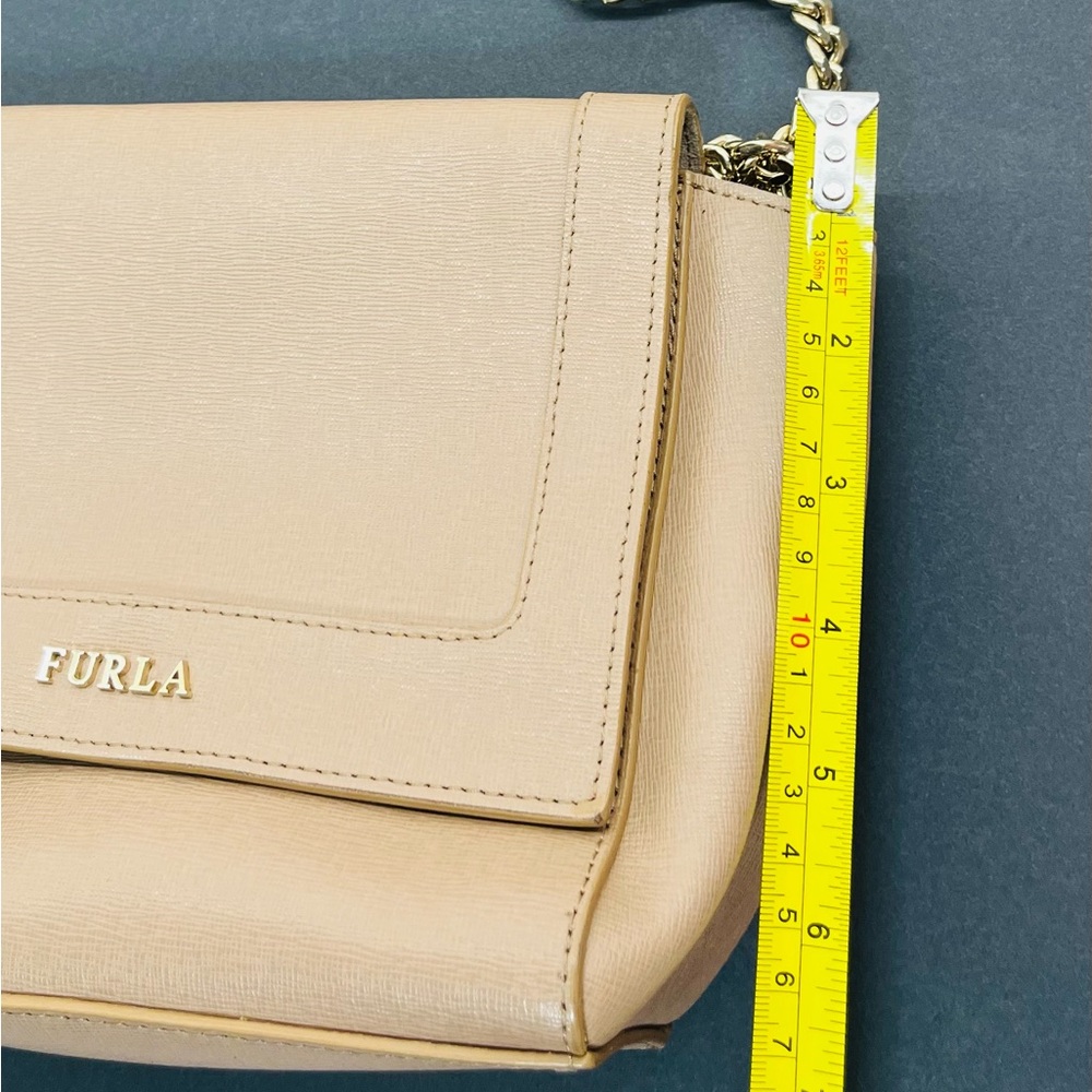 Furla Ginevra Mini Crossbody Genuine Leather Beige Shoulder Bag - Picture 6 of 7